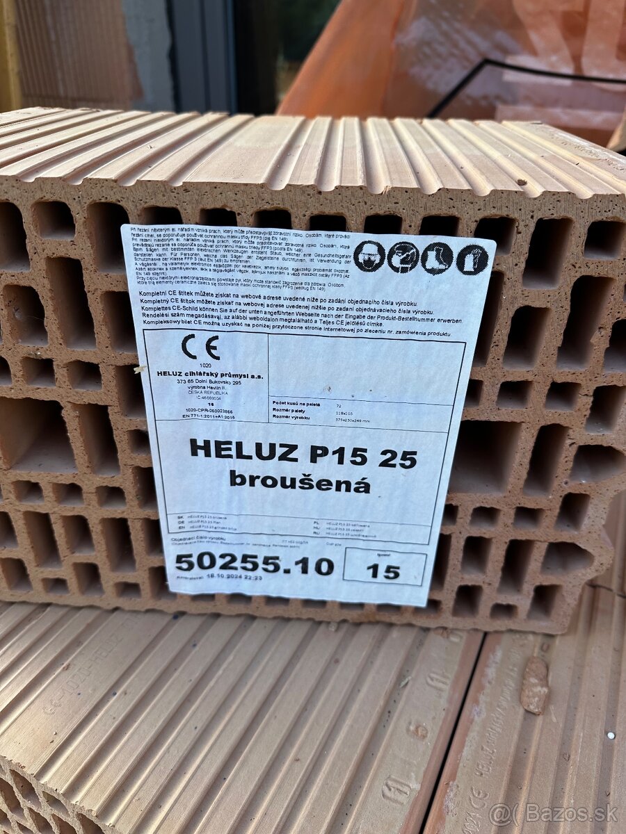 Predám Tehly Heluz P15 25 brusená - 3