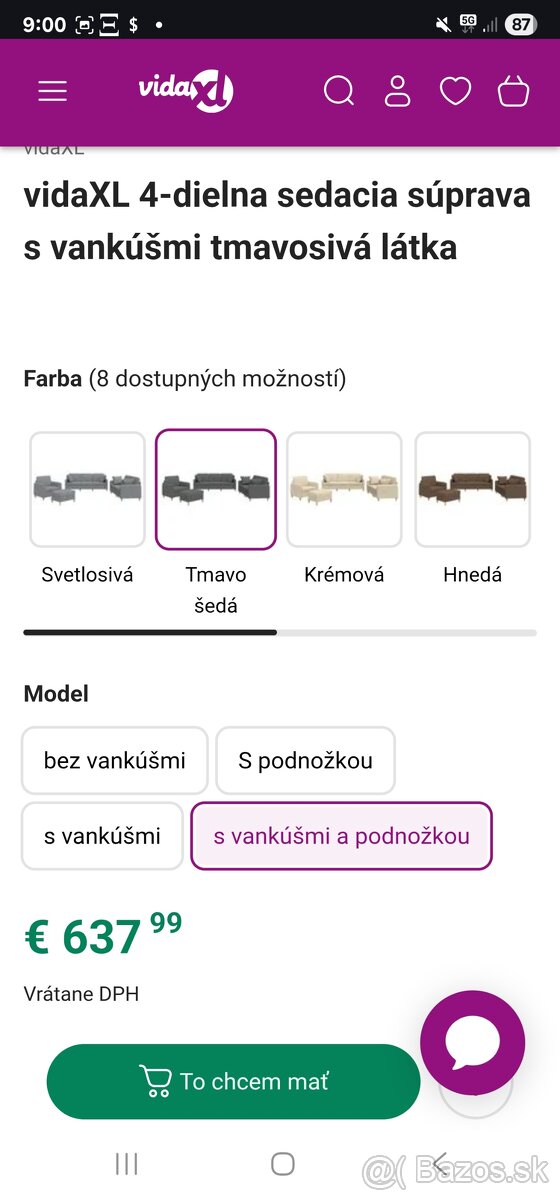 4 dielna sedacia súprava s podnožkou - 3