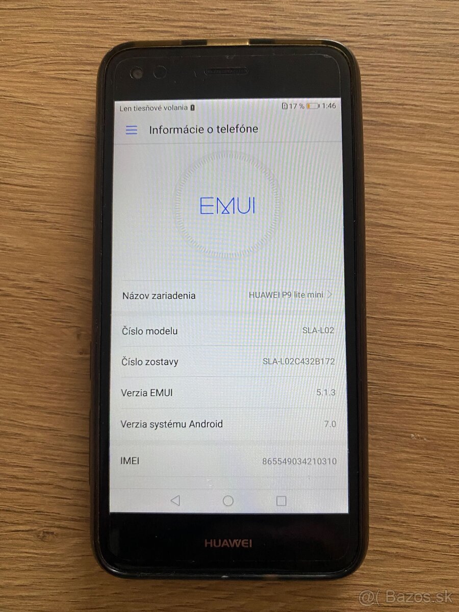 Huawei P9 Lite Mini (model SLA-L02), 2017 - 3