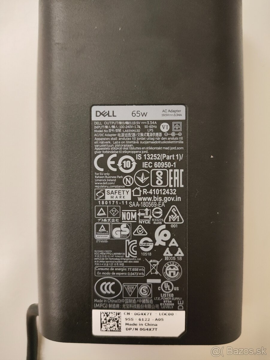 Nabíjačka na notebook Dell HA65NM130 19.5V-3.34A 65W 7.45.0 - 3