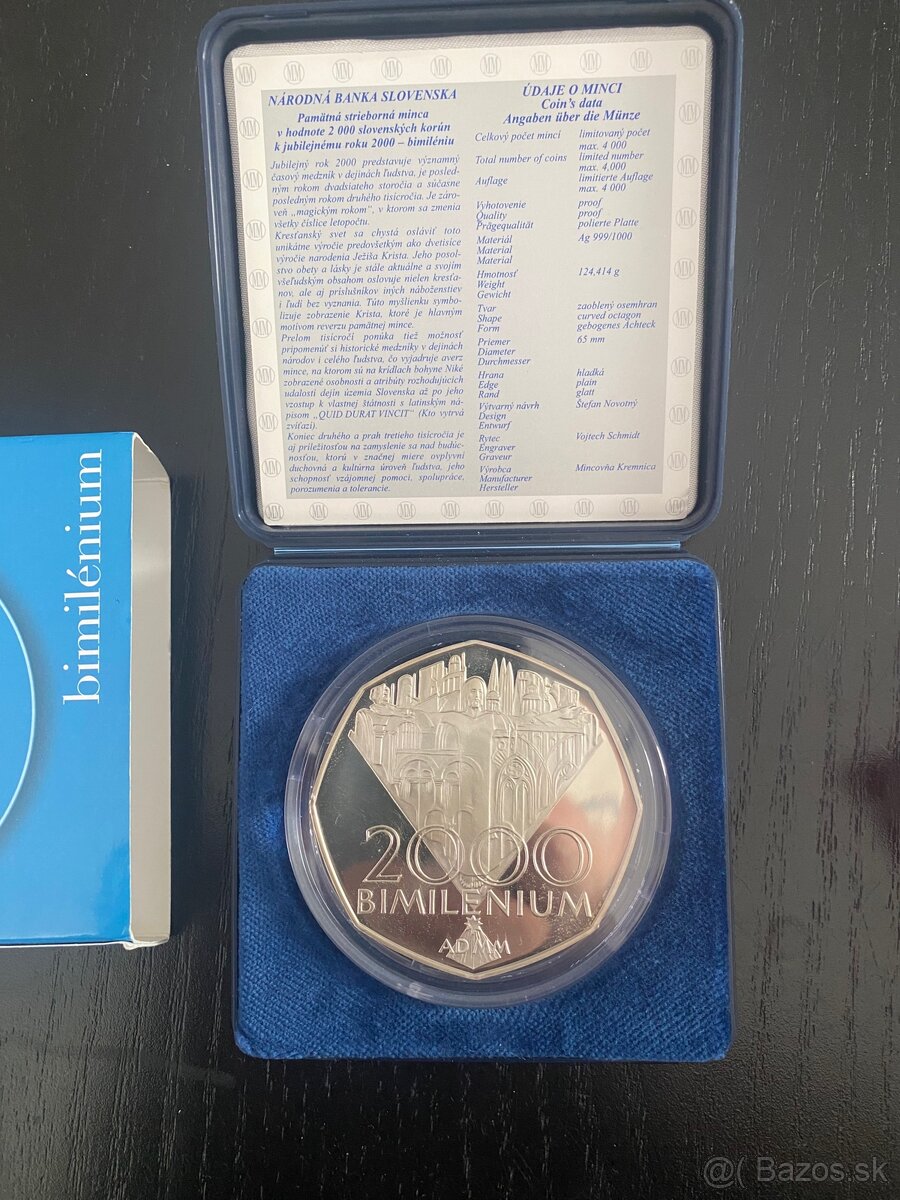 Strieborná zberateľská minca 2000sk -Bimilénium - 3