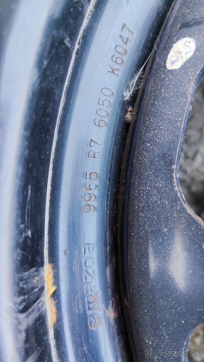 4x100 R15 Mazda 2 originálne plechové disky - 3