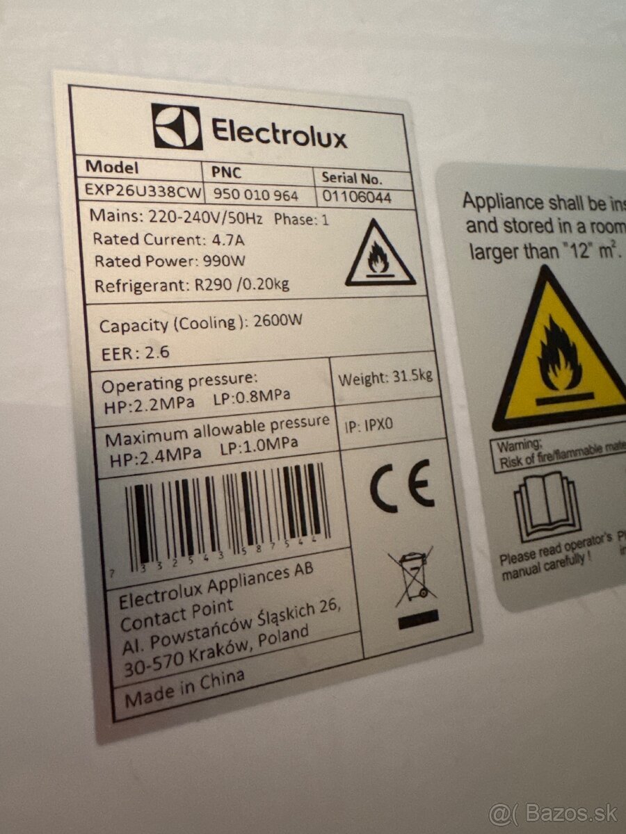 Mobilná klimatizácia Electrolux EXP26U338CW - 3