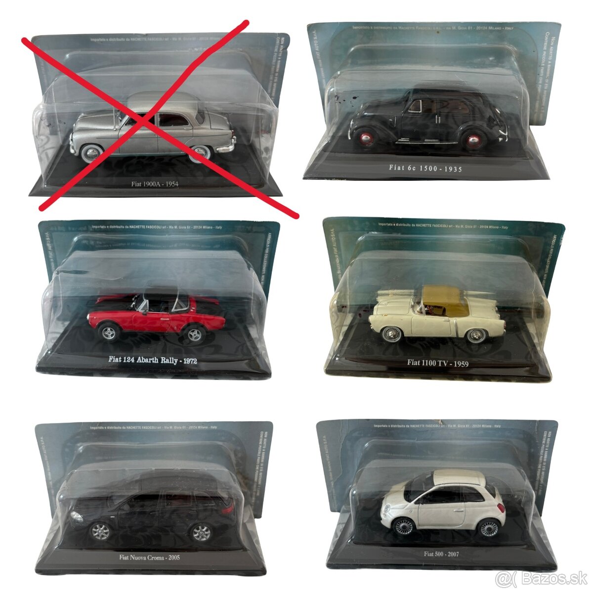 Kovové, zberateľské modely FIAT, mierka 1:43 - 3
