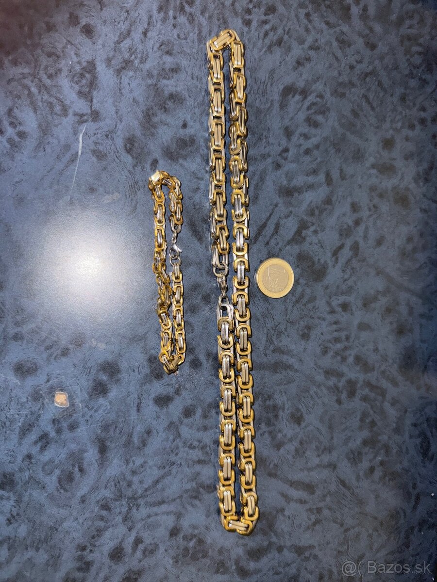 Retiazka a náramok kráľovsky vzor chirurgická oceľ - 3