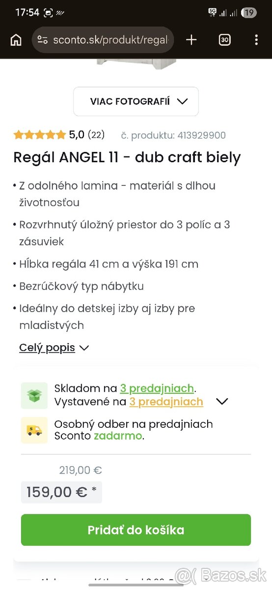 Regál so šuplíkmu biely dub craft - 3