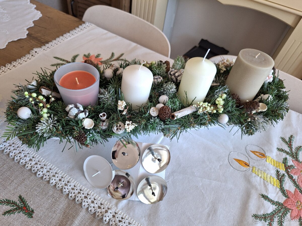 Vianočné prestieranie, adventné dekorácie, aranžovanie - 3