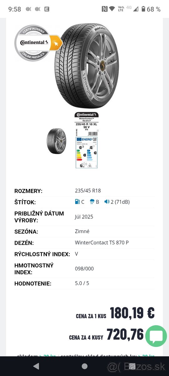 Zimné pneumatiky 235/45r18 Continental Winter Contact - 3