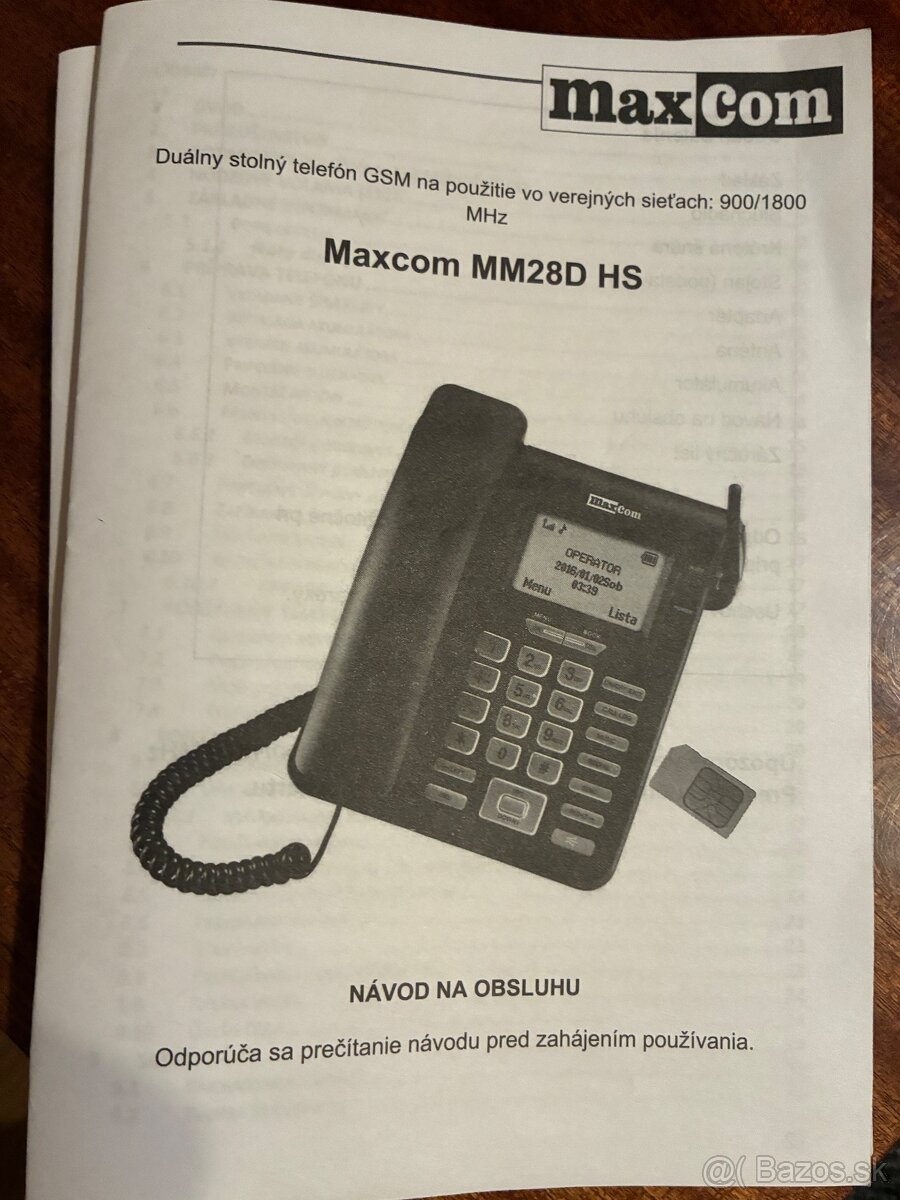 Stacionárny mobilný telefôn:Maxcom MM28D HS - 3