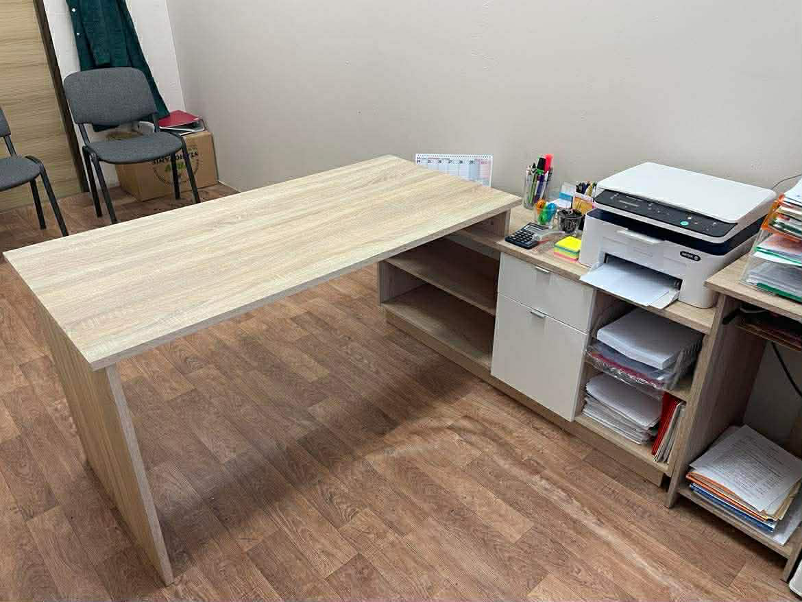 PC stôl, dub sonoma/biela, NOE NEW - 3