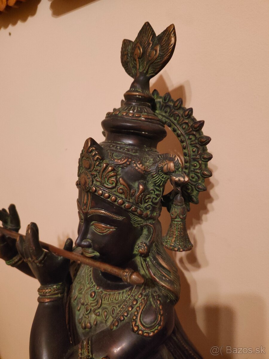 Veľká Socha pána Krišnu čierno hnedý - 3