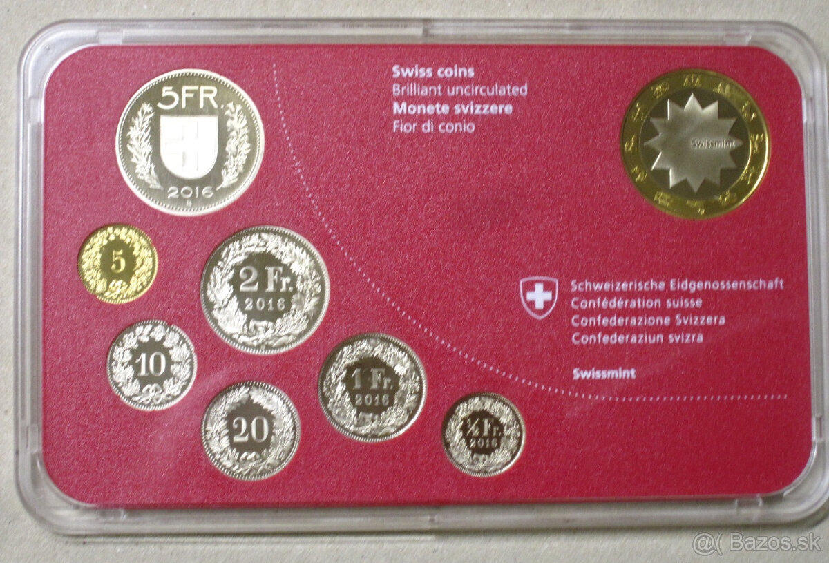 Švajčiarsko - Sada mincí 2016 - TOP stav - 3