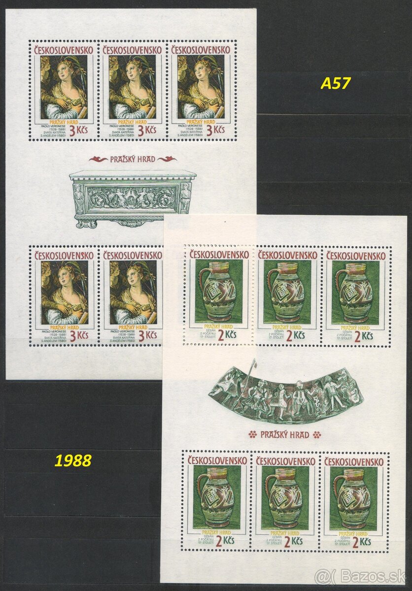 Poštové známky, filatelia: ČSSR 1945-92, aršíky - Umenie - 3