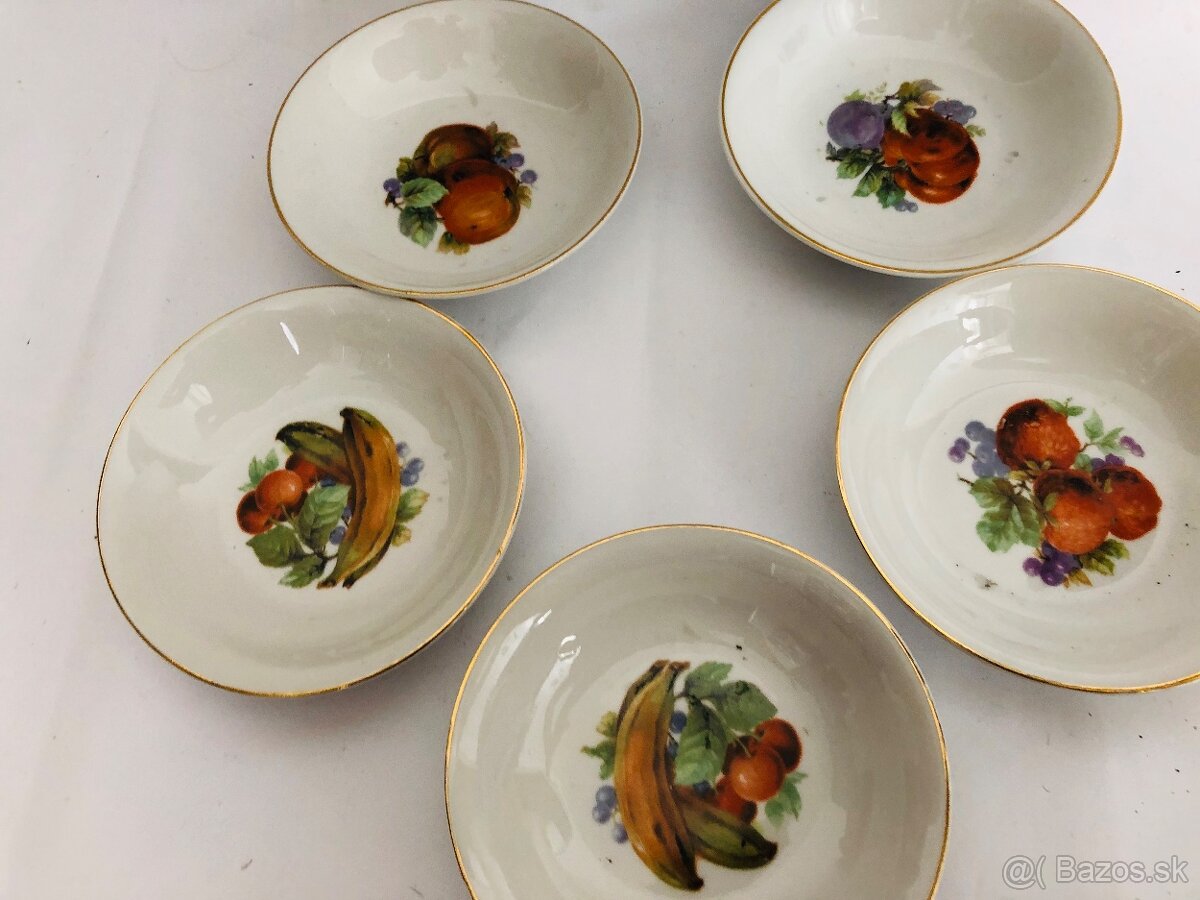 Kompotove misky 5 ks motiv ovocie porcelan - 3