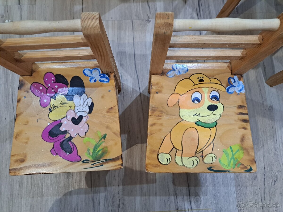 Drevený detský stôl s 2 stoličkami - 3