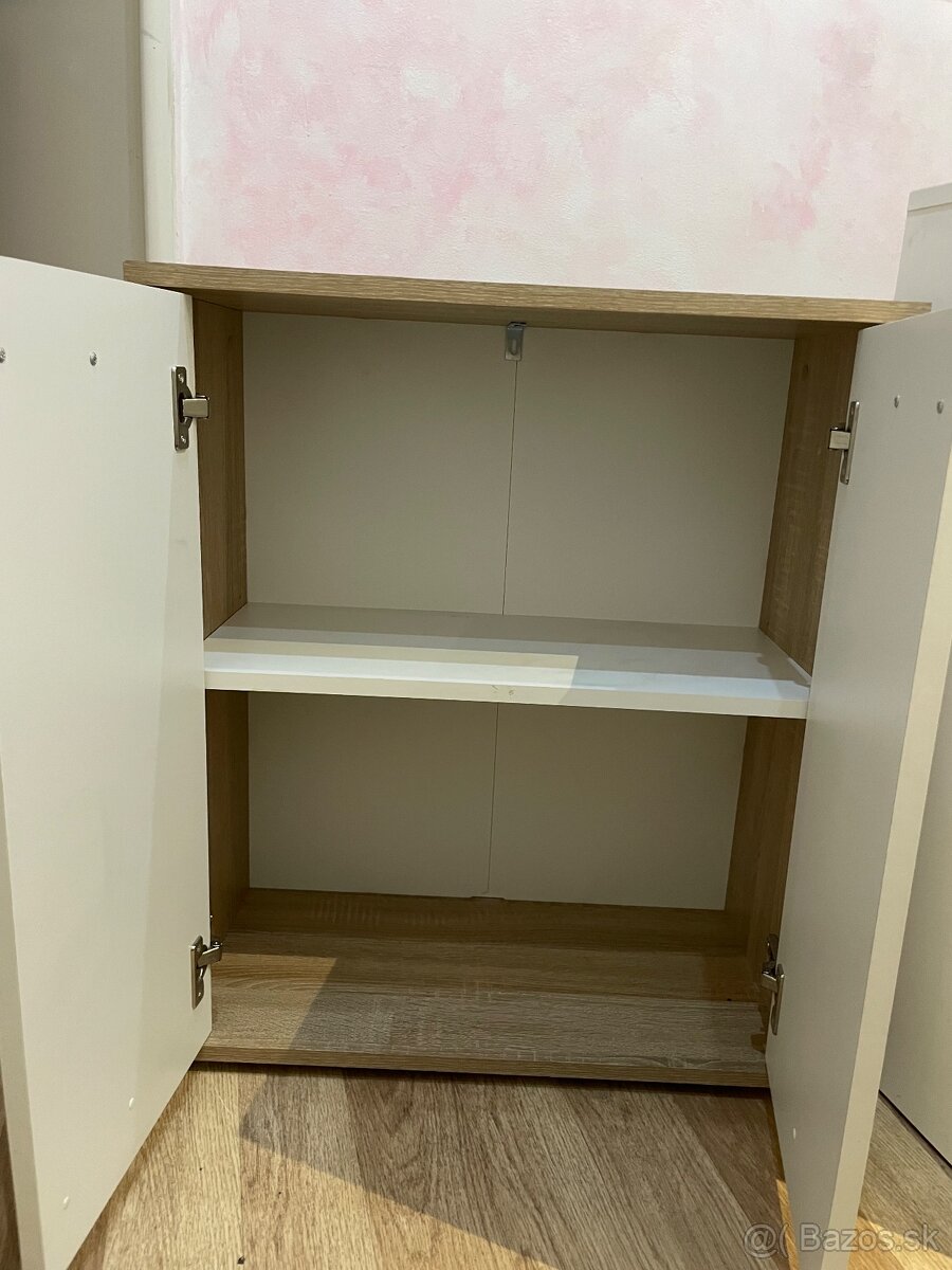 Mala prirucna skrinka 30x60x70 biela/dub sonoma - 3