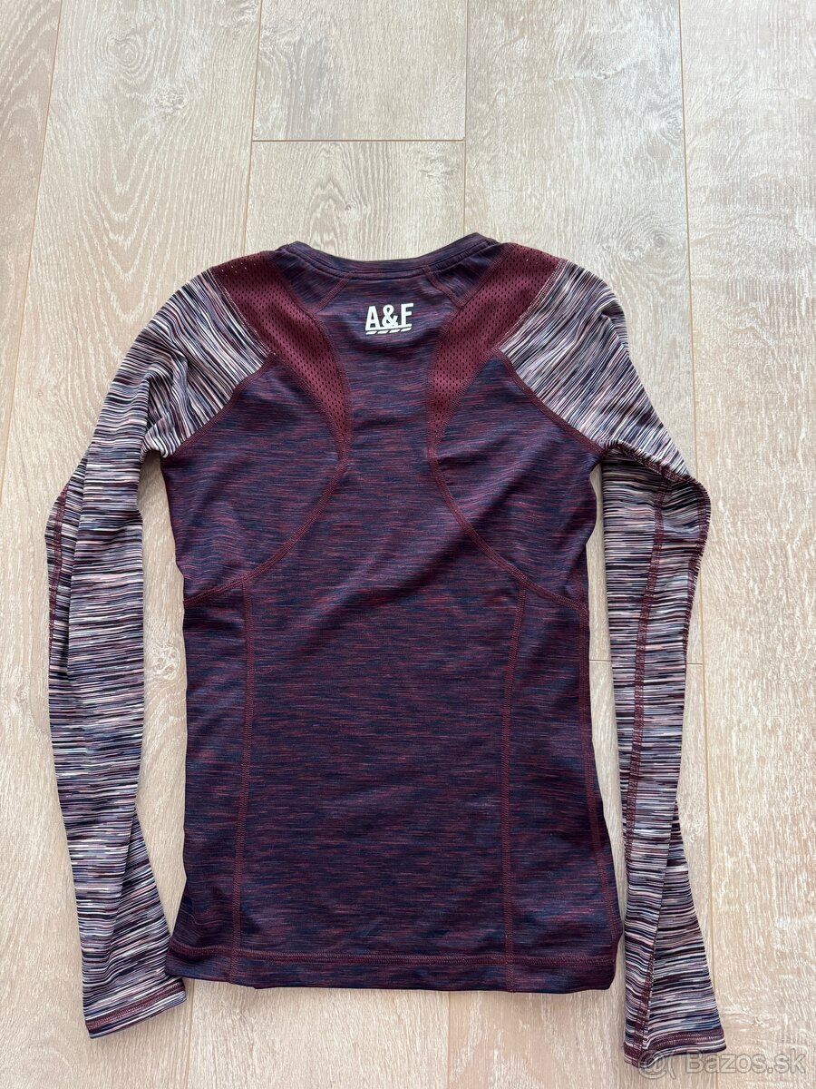 Technické fialové tričko Abercrombie & Fitch – veľkosť S - 3