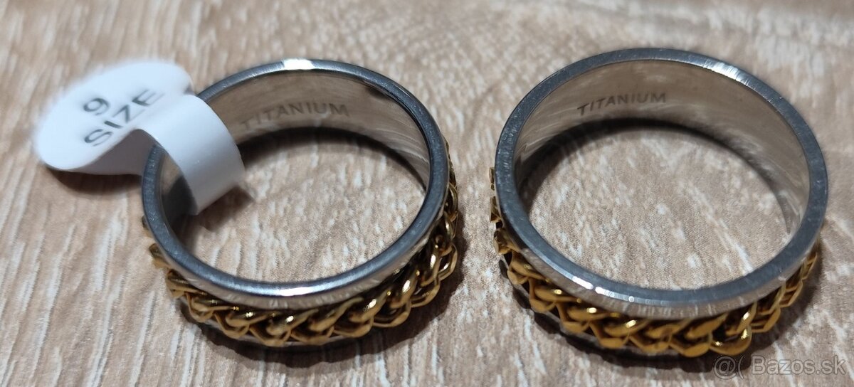 Predám nové pozlátené titánové prstene - 3