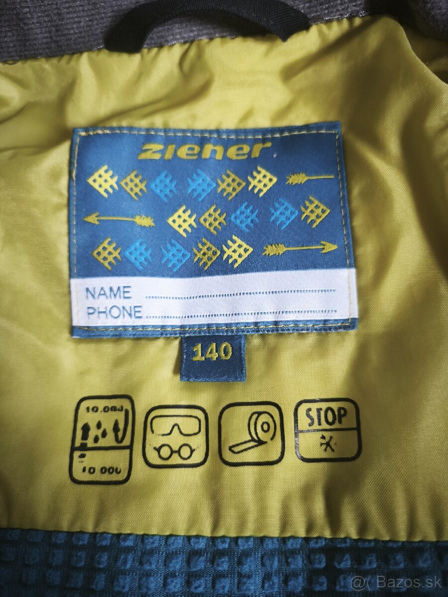 Zimná lyžiarska vetrovka ziener veľkosť 140 - 3