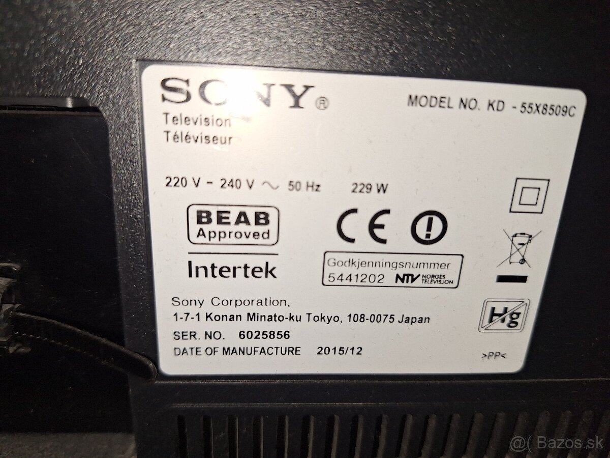 Predám Sony Bravia KD-55X8509C - 3