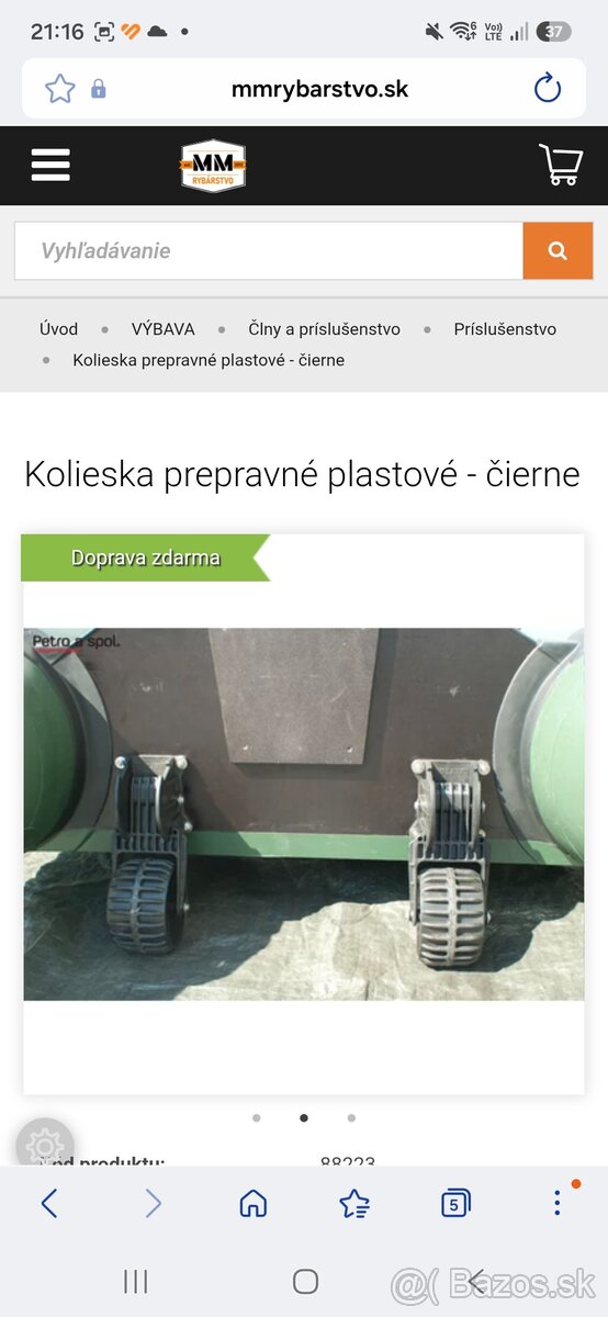 Kolieska na čln Kolibri - 3