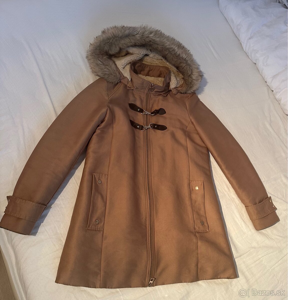 Zimný kabát Mango s kožušinou - 3