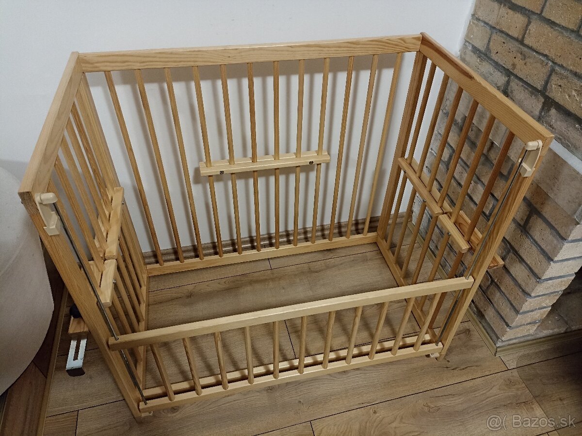 Drevená prístavná postieľka 60x100cm - 3