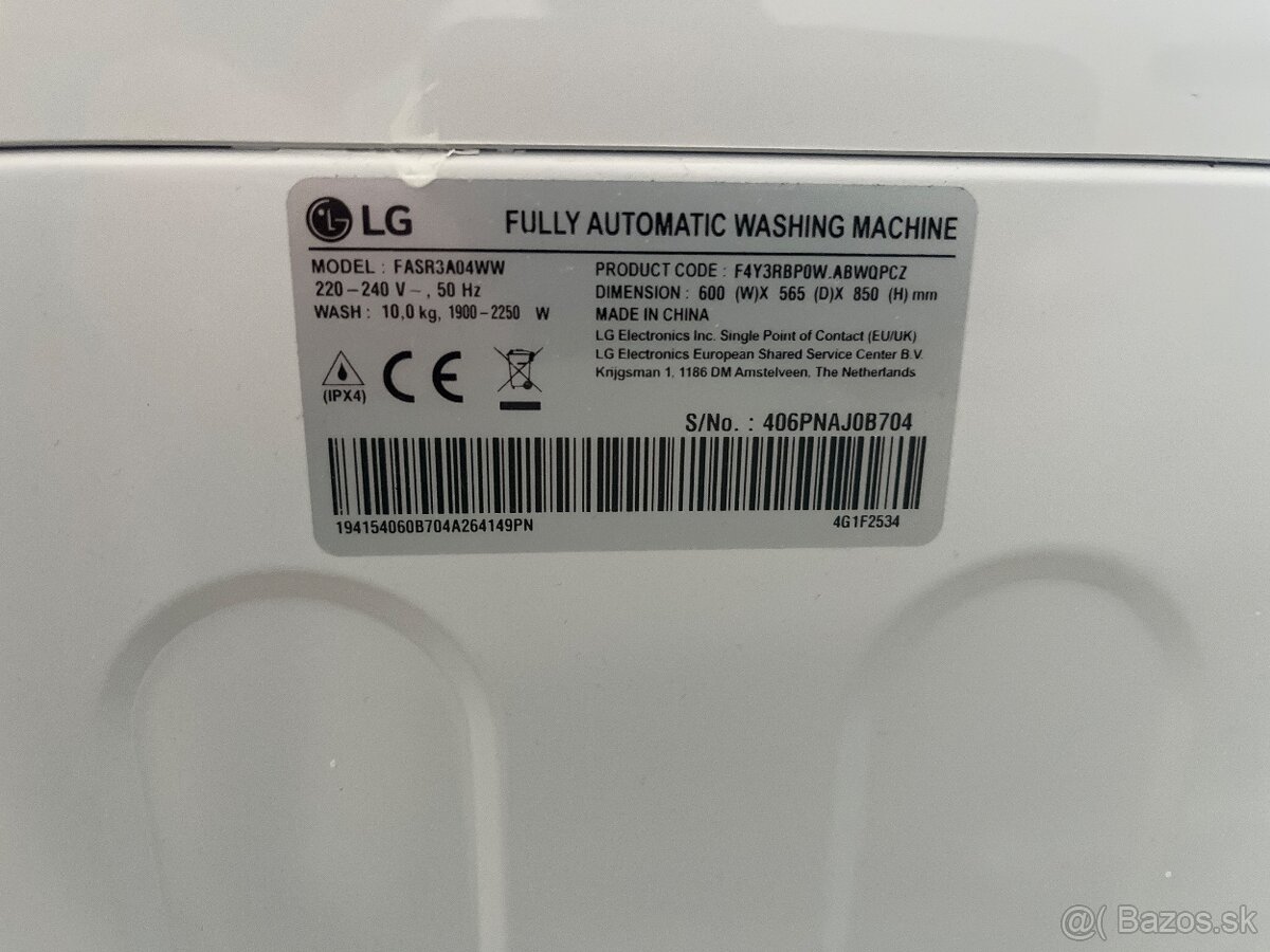 Predam ročnú práčku LG ThinQ 10 kg - 3