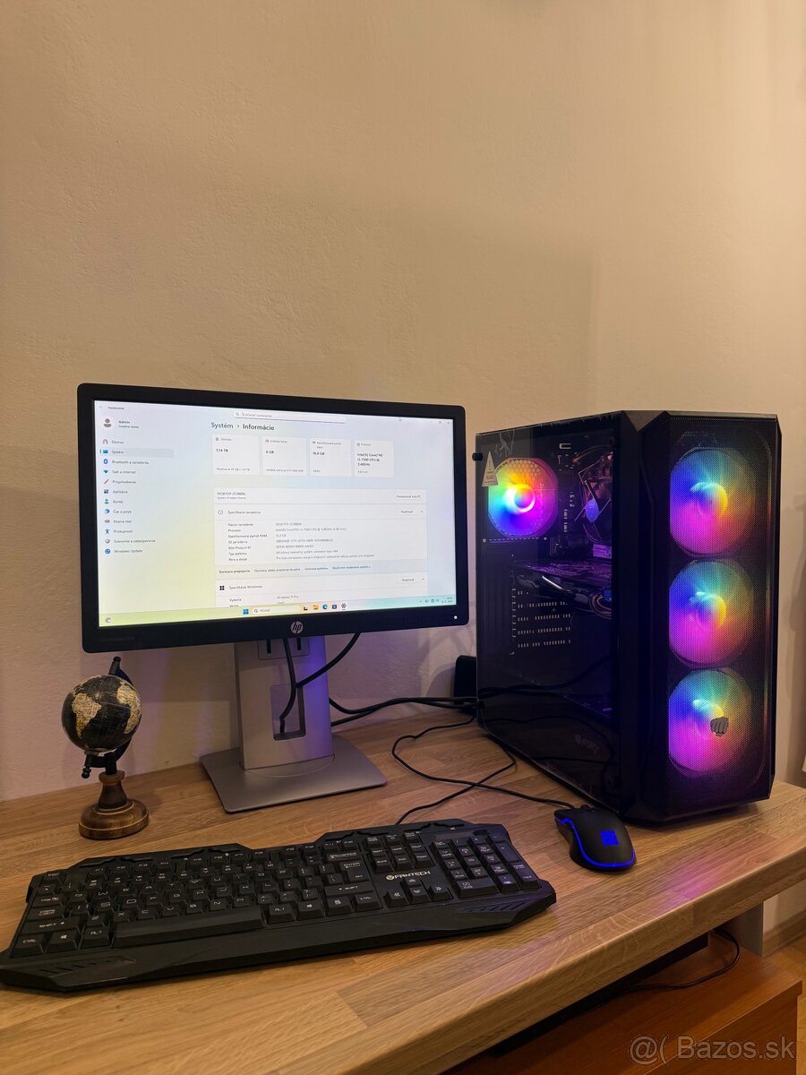 Herná zostava gtx 1060 6GB, i5, ssd, Win 11, monitor - 3