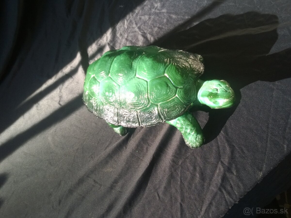veľká korytnačka -malachitové sklo - 3