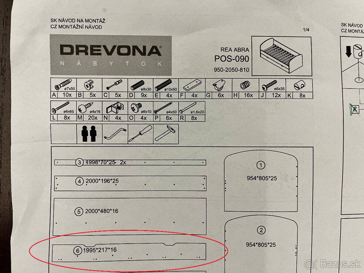 Predám čelo na detskú posteľ Drevona REA ABRA - 3