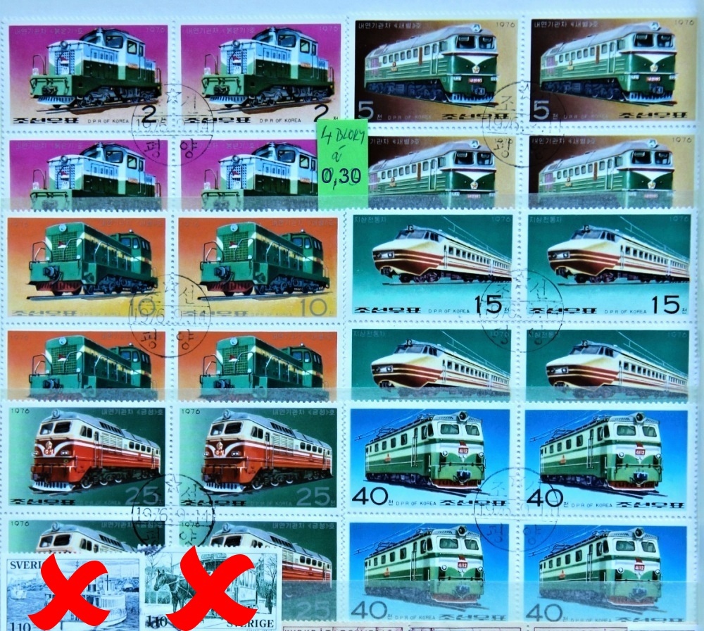 Známky - vlaky - série - 3