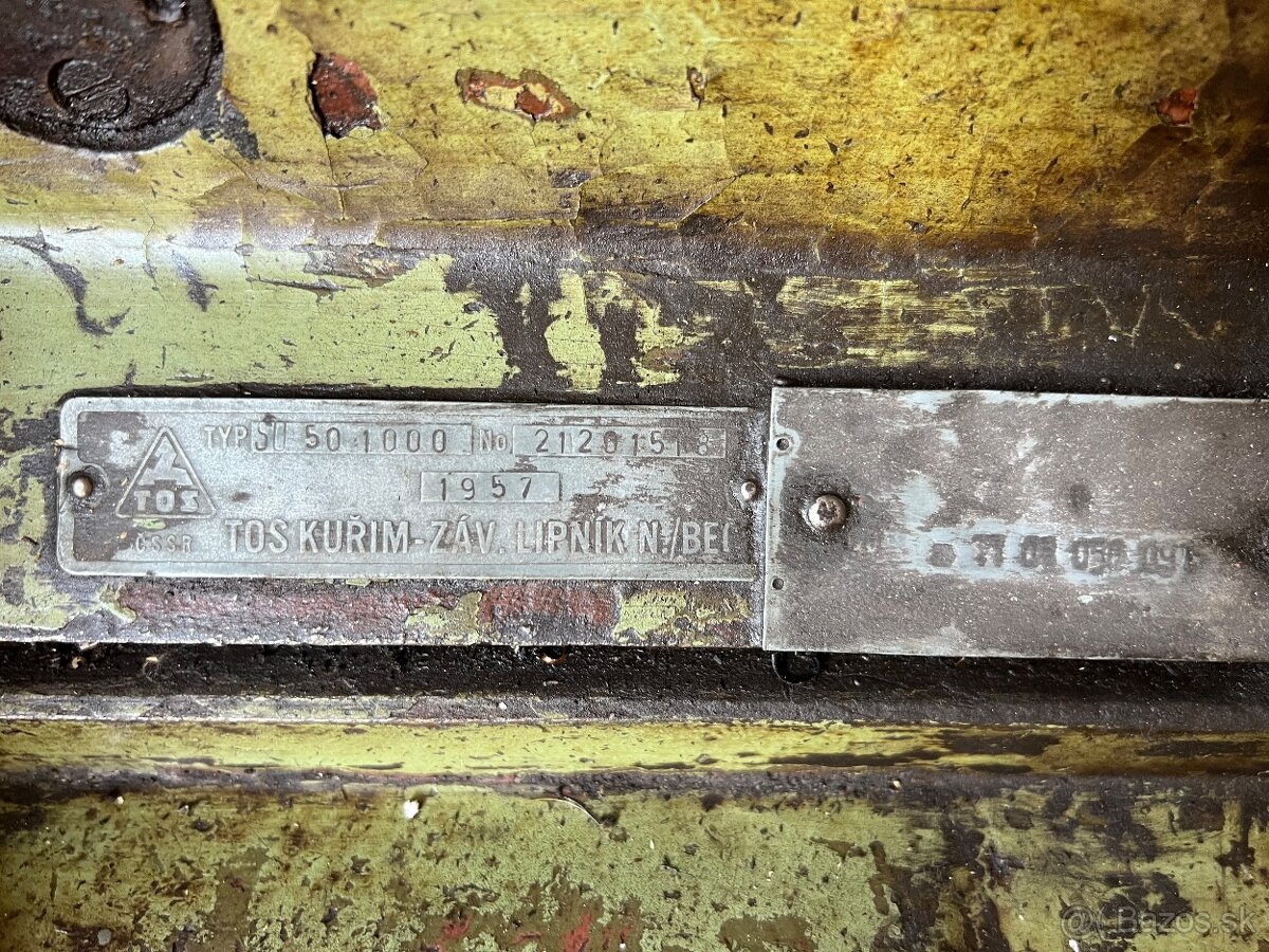 Hrotový sústruh TOS Kuřim SU 50/1000 (1957) - 3