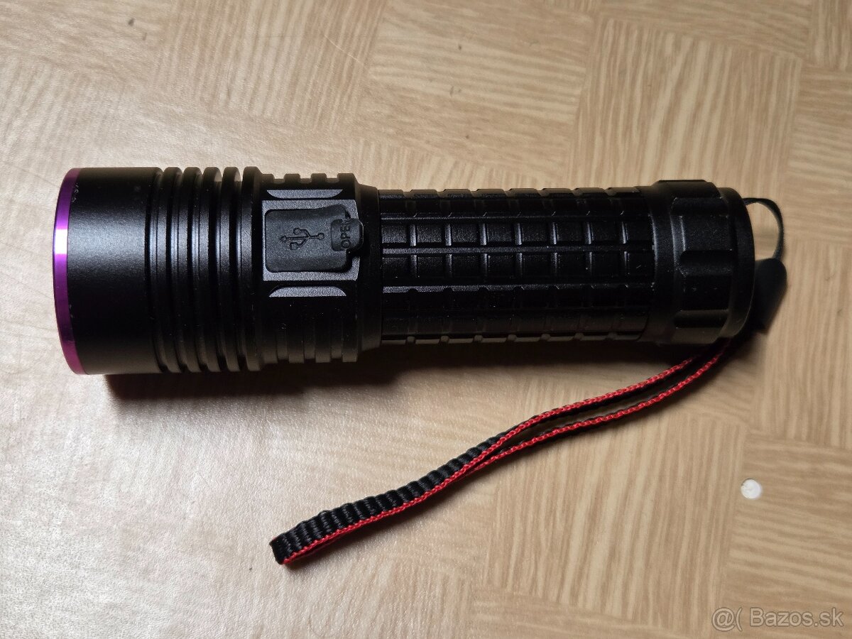 Výkonné UV LED svetlo, baterka - 365nm - 3