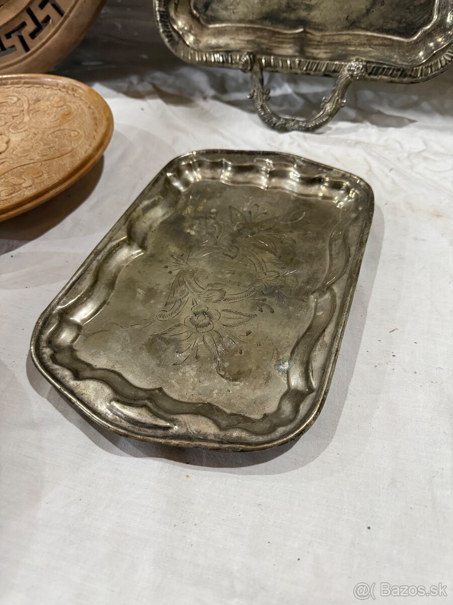 stare tacky alpaka striebro, drevo - 3