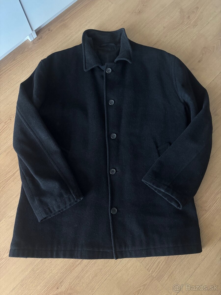 Pánsky vlnený kabát - čierny - 3