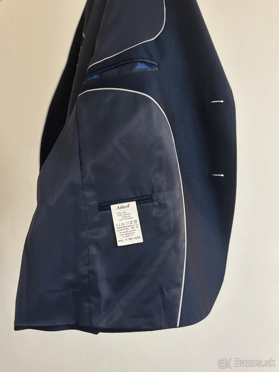 Predám pánsky tmavomodrý oblek SLIM - 3