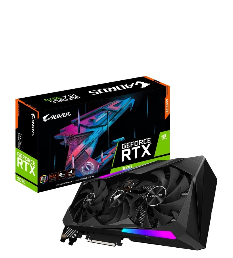 AORUS GeForce RTX 3070 MASTER OC – LCD displej, Dual BIOS - 3