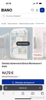 Montessori nástenná detská knižnica - biela - 3