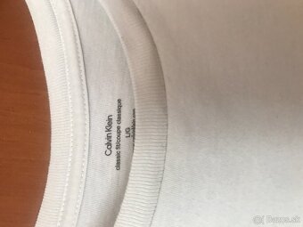 CALVIN KLEIN originál white pánske tricko L/XL - 3