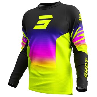 SHOT atv sx mx set dres nohavice fialovo žltý fluo - 3