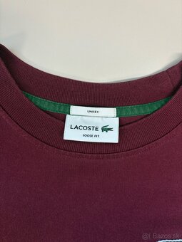 Lacoste oversized tričko TH0062 Bordeaux - 3