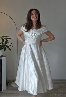 Elegantné Saténové šaty XL - 3