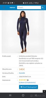 OLAIAN kombineza na surf 900 neoprén 3/2 mm - 3