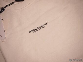 Armani Exchange pánska mikina biela - 3