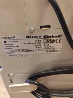 Prenosná klimatizácia Einhell MKA 3000 M - 3