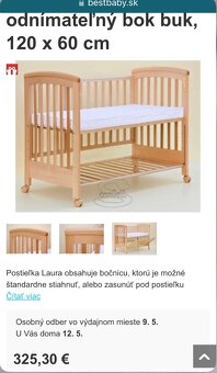 Detská postieľka z bukového masívu Scarlett Laura, 52 E - 3