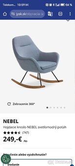 Hojdacie kreslo NEBEL svetlomodrý poťah - 3