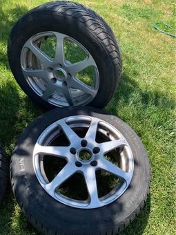 Predám disky 7Jx16H2 ET45, 5/112 s pneumatikami 205/55 R16 - 3