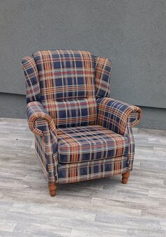 Kreslo “ UŠIAK “ kárované. - 3